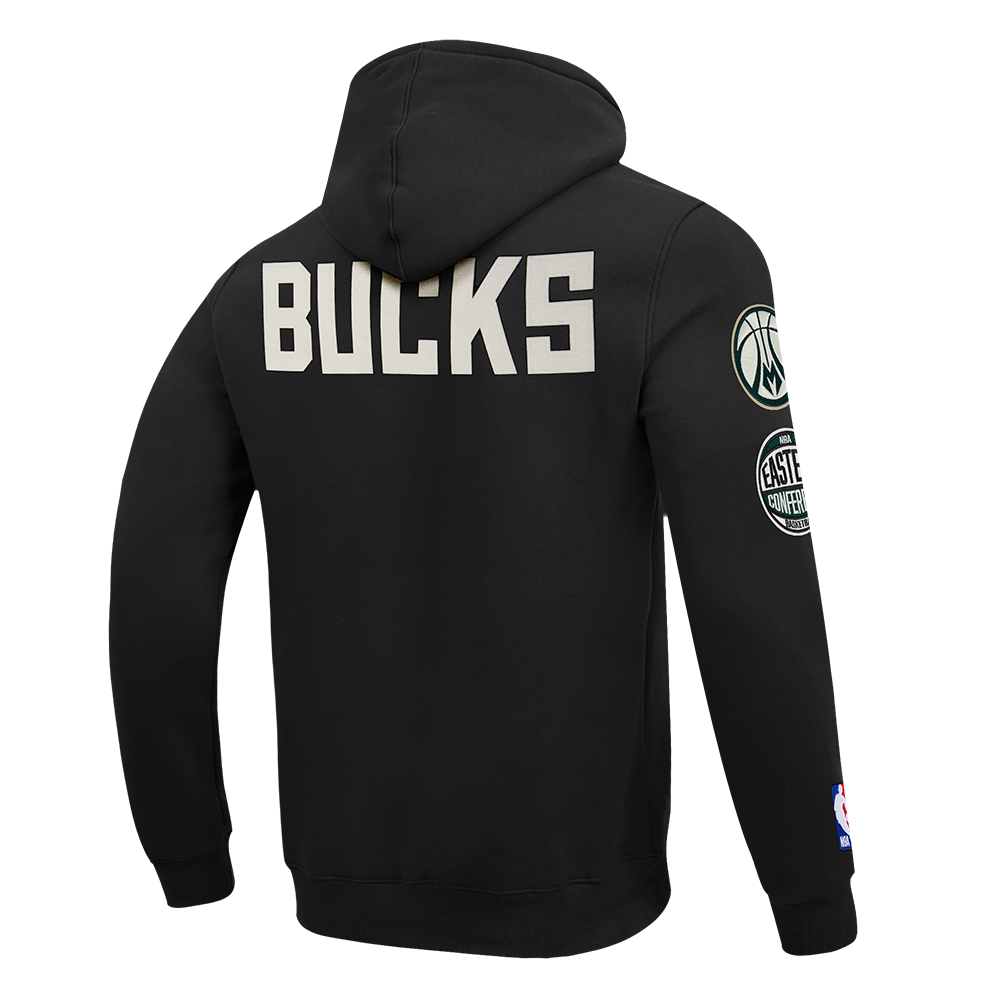 NBA MILWAUKEE BUCKS MODERN ORIGINALS MEN'S FLC PO HOODIE (BLACK)