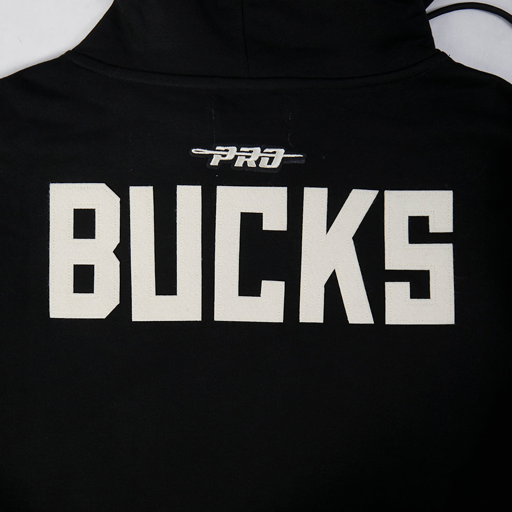 NBA MILWAUKEE BUCKS MODERN ORIGINALS MEN'S FLC PO HOODIE (BLACK)