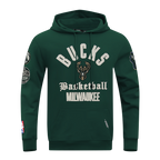 NBA MILWAUKEE BUCKS MODERN ORIGINALS MEN'S FLC PO HOODIE (FOREST GREEN)