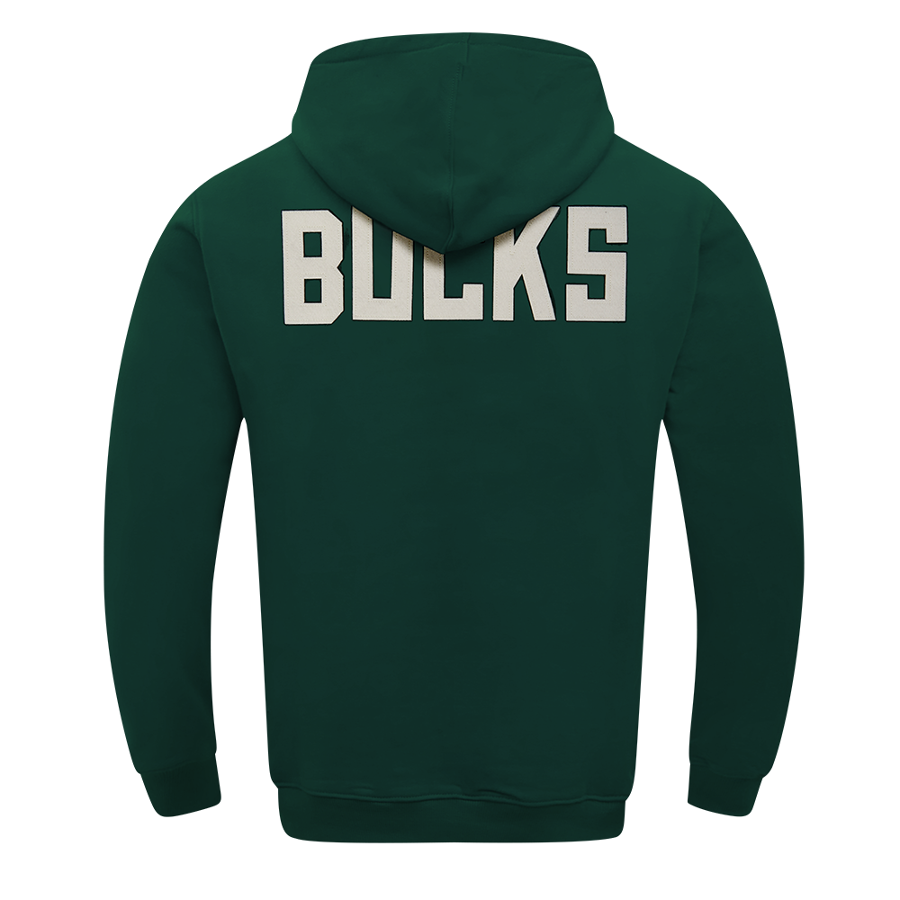 NBA MILWAUKEE BUCKS MODERN ORIGINALS MEN'S FLC PO HOODIE (FOREST GREEN)