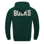 NBA MILWAUKEE BUCKS MODERN ORIGINALS MEN'S FLC PO HOODIE (FOREST GREEN)