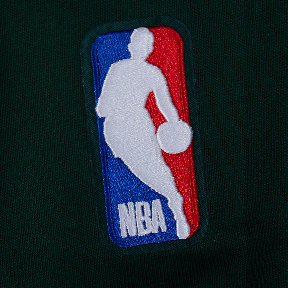 NBA MILWAUKEE BUCKS MODERN ORIGINALS MEN'S FLC PO HOODIE (FOREST GREEN)