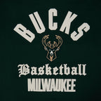 NBA MILWAUKEE BUCKS MODERN ORIGINALS MEN'S FLC PO HOODIE (FOREST GREEN)