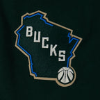 NBA MILWAUKEE BUCKS MODERN ORIGINALS MEN'S FLC PO HOODIE (FOREST GREEN)