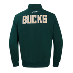 NBA MILWAUKEE BUCKS CITY ARCH MEN'S FLC 1/4 ZIP (FOREST GREEN)