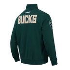NBA MILWAUKEE BUCKS CITY ARCH MEN'S FLC 1/4 ZIP (FOREST GREEN)