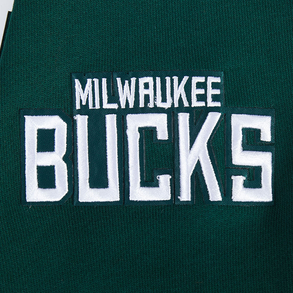 NBA MILWAUKEE BUCKS CITY ARCH MEN'S FLC 1/4 ZIP (FOREST GREEN)