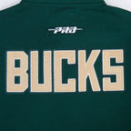 NBA MILWAUKEE BUCKS CITY ARCH MEN'S FLC 1/4 ZIP (FOREST GREEN)