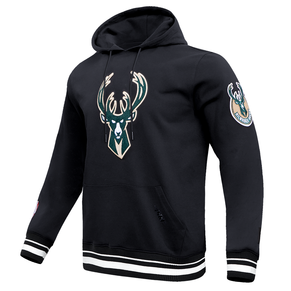 NBA MILWAUKEE BUCKS RETRO CLASSIC MEN'S PO HOODIE (BLACK)
