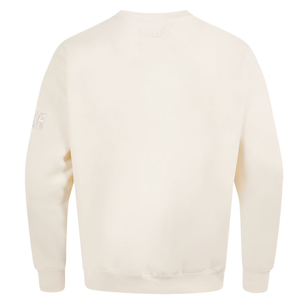 NBA MILWAUKEE BUCKS NEUTRAL MEN'S DROP SHOULDER FLC CREWNECK (EGGSHELL)