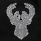 NBA MILWAUKEE BUCKS REVERSE FRENCH TERRY MEN'S VARSITY JACKET (BLACK/GRAY/EGGSHELL)