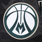 NBA MILWAUKEE BUCKS SOUVENIR BLOUSON EN SATIN POUR HOMME (NOIR)