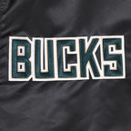 NBA MILWAUKEE BUCKS SOUVENIR BLOUSON EN SATIN POUR HOMME (NOIR)