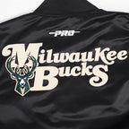NBA MILWAUKEE BUCKS SOUVENIR BLOUSON EN SATIN POUR HOMME (NOIR)