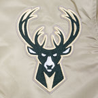 NBA MILWAUKEE BUCKS SOUVENIR BLOUSON EN SATIN POUR HOMME (TAUPE)