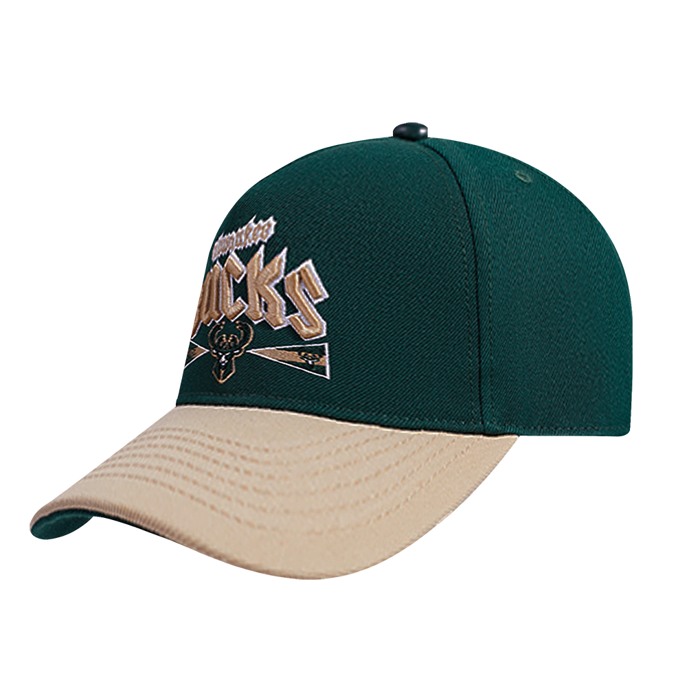 NBA MILWAUKEE BUCKS CITY TOUR CURVED SNAPBACK HAT (FOREST GREEN)