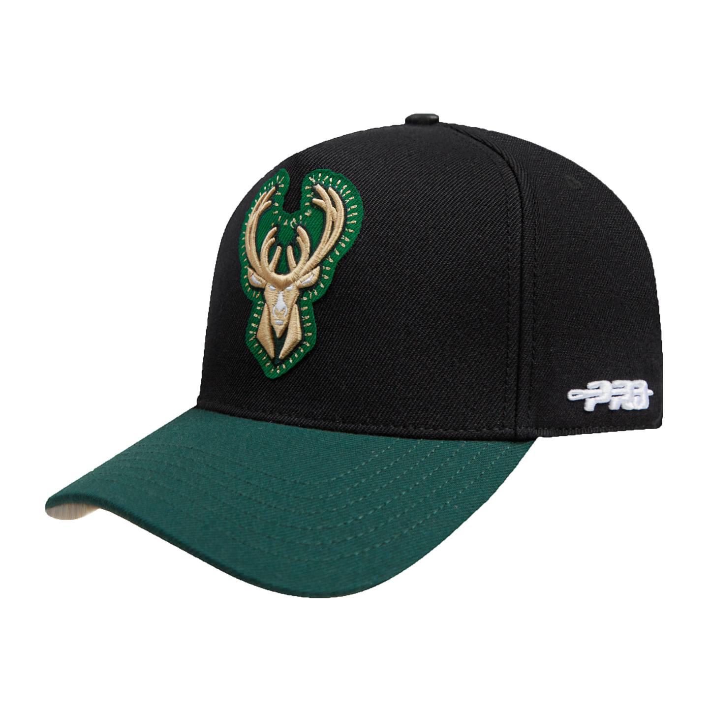 NBA MILWAUKEE BUCKS DIY PICK STITCH PINCH FRONT SNAPBACK HAT (BLACK)