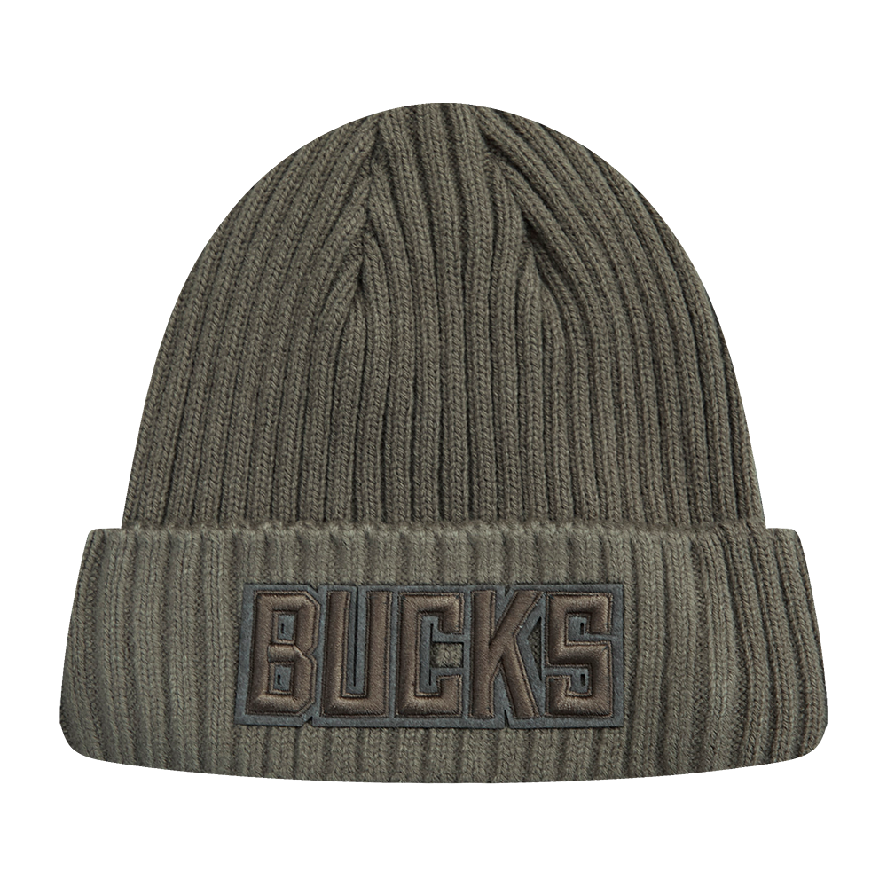 NBA MILWAUKEE BUCKS NEUTRAL BEANIE (DARK TAUPE)