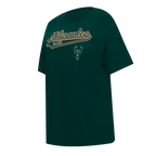 NBA MILWAUKEE BUCKS SCRIPT TAIL WOMEN'S BOYFRIEND TEE (FOREST GREEN)