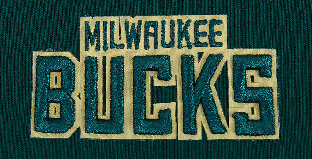 NBA MILWAUKEE BUCKS SCRIPT TAIL WOMEN'S BOYFRIEND TEE (FOREST GREEN)