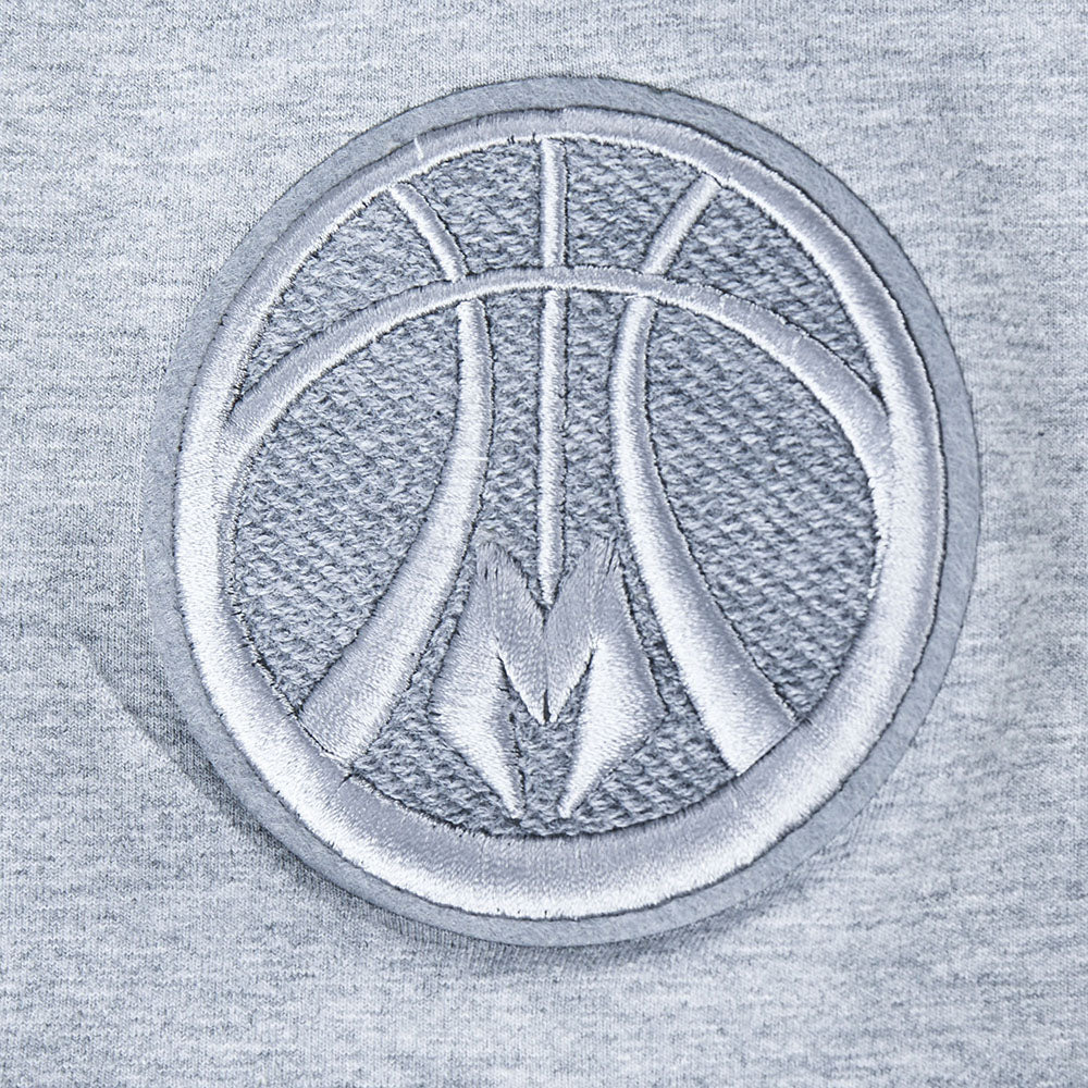NBA MILWAUKEE BUCKS REVERSE FRENCH TERRY WOMEN'S SINGLE JERSEY BOXY TEE (DARK HEATHER GRAY)