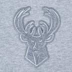 NBA MILWAUKEE BUCKS REVERSE FRENCH TERRY WOMEN'S SINGLE JERSEY BOXY TEE (DARK HEATHER GRAY)