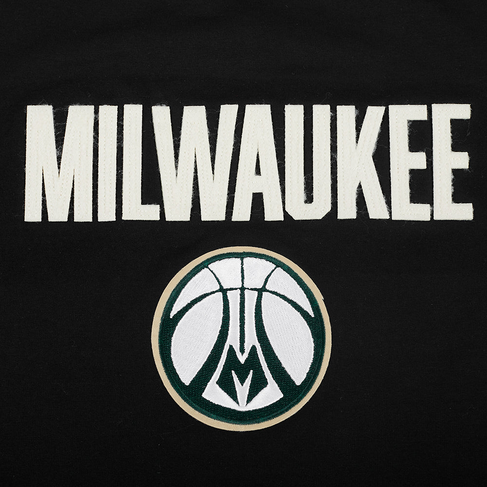 NBA MILWAUKEE BUCKS MODERN ORIGINALS WOMEN'S SJ BOXY TEE (BLACK)