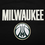 NBA MILWAUKEE BUCKS MODERN ORIGINALS WOMEN'S SJ BOXY TEE (BLACK)