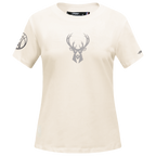 NBA MILWAUKEE BUCKS STREET TEAM T-SHIRT EN JERSEY SIMPLE À COUPE AJUSTÉE POUR FEMME (COQUILLE D'ŒUF)