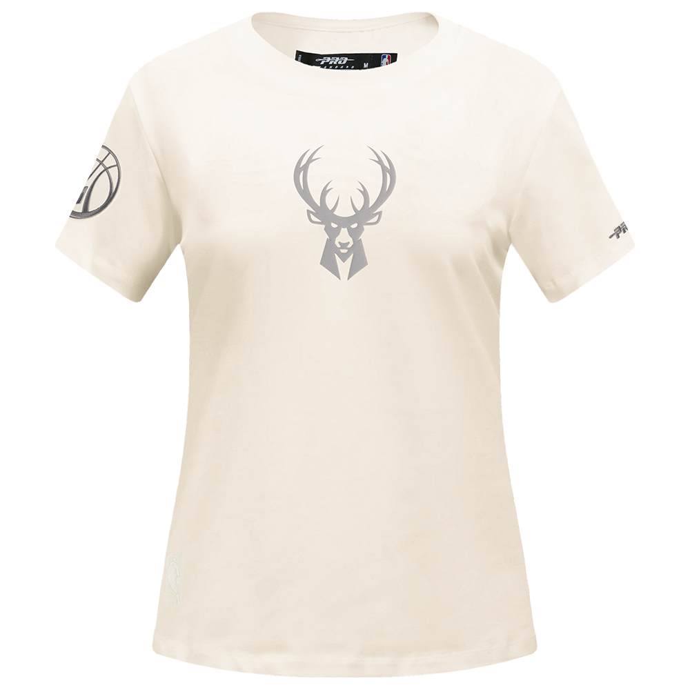 NBA MILWAUKEE BUCKS STREET TEAM T-SHIRT EN JERSEY SIMPLE À COUPE AJUSTÉE POUR FEMME (COQUILLE D'ŒUF)