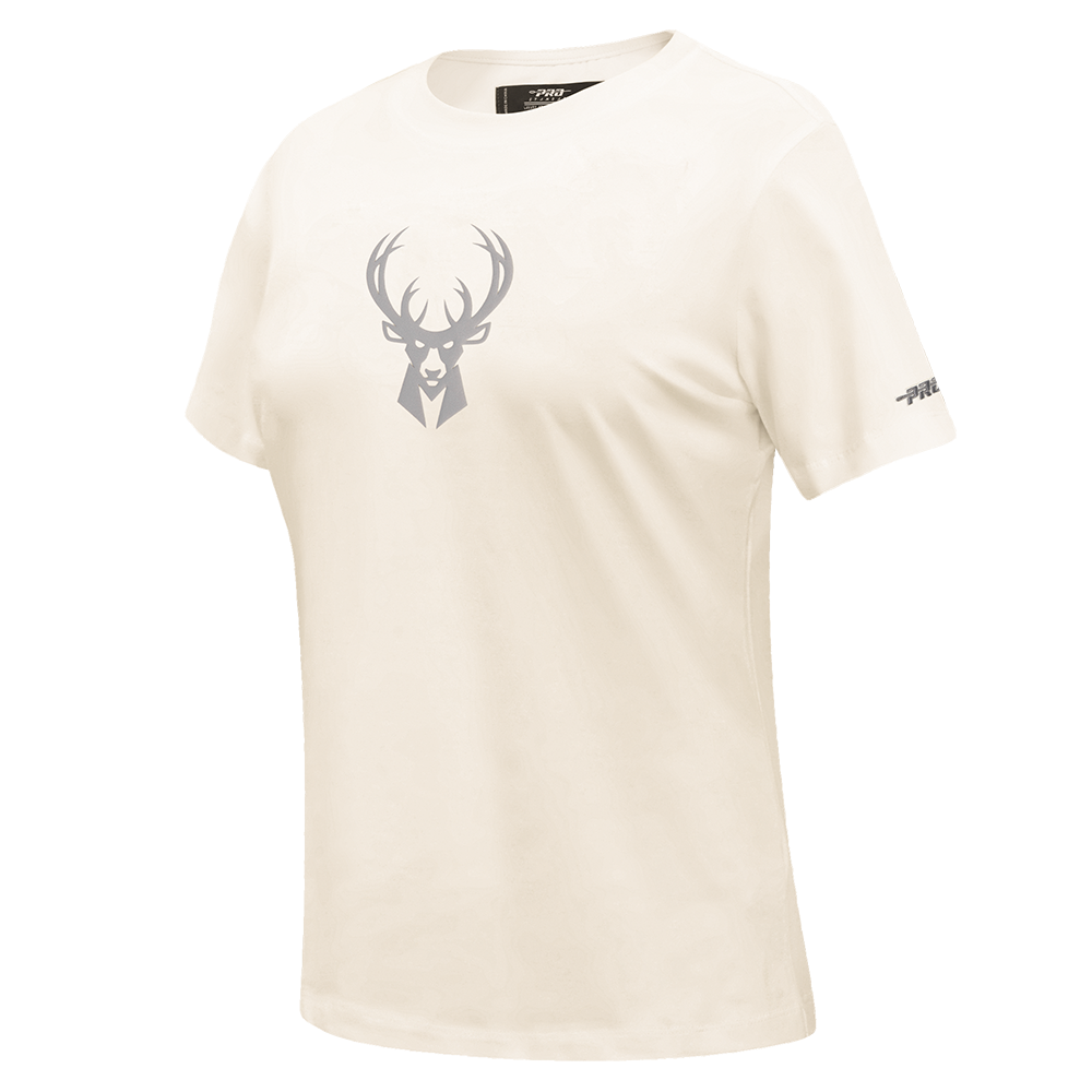 NBA MILWAUKEE BUCKS STREET TEAM T-SHIRT EN JERSEY SIMPLE À COUPE AJUSTÉE POUR FEMME (COQUILLE D'ŒUF)