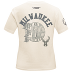 NBA MILWAUKEE BUCKS STREET TEAM T-SHIRT EN JERSEY SIMPLE À COUPE AJUSTÉE POUR FEMME (COQUILLE D'ŒUF)