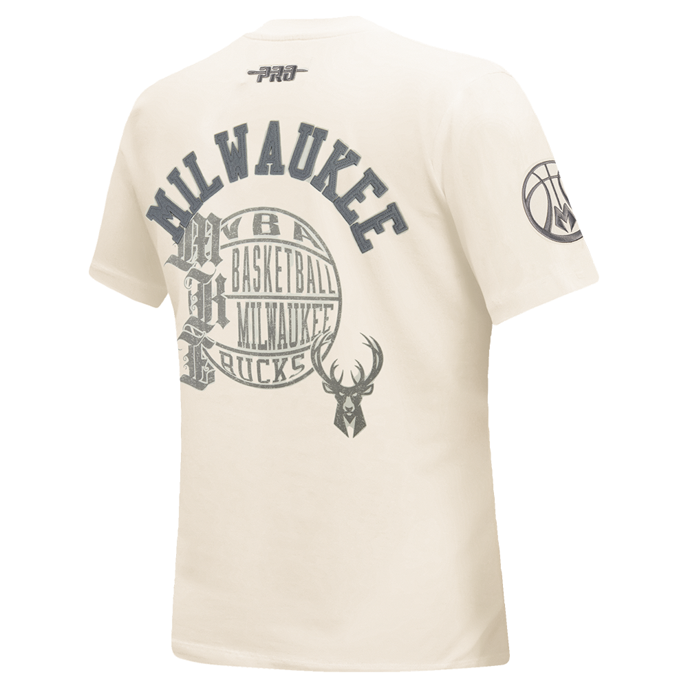 NBA MILWAUKEE BUCKS STREET TEAM T-SHIRT EN JERSEY SIMPLE À COUPE AJUSTÉE POUR FEMME (COQUILLE D'ŒUF)