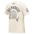 NBA MILWAUKEE BUCKS STREET TEAM T-SHIRT EN JERSEY SIMPLE À COUPE AJUSTÉE POUR FEMME (COQUILLE D'ŒUF)