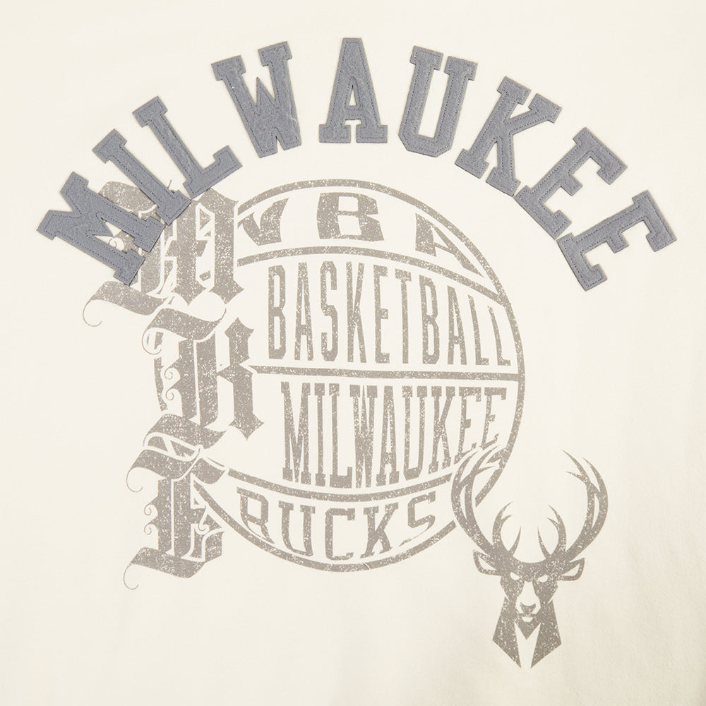 NBA MILWAUKEE BUCKS STREET TEAM T-SHIRT EN JERSEY SIMPLE À COUPE AJUSTÉE POUR FEMME (COQUILLE D'ŒUF)