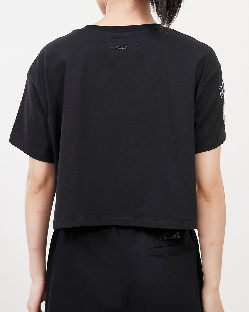 T-shirt boxy NBA Milwaukee Bucks Mashup pour femme (noir)