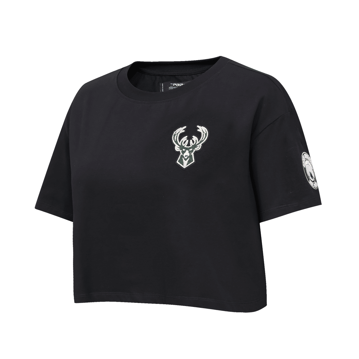 T-shirt boxy classique NBA Milwaukee Bucks pour femme (noir)