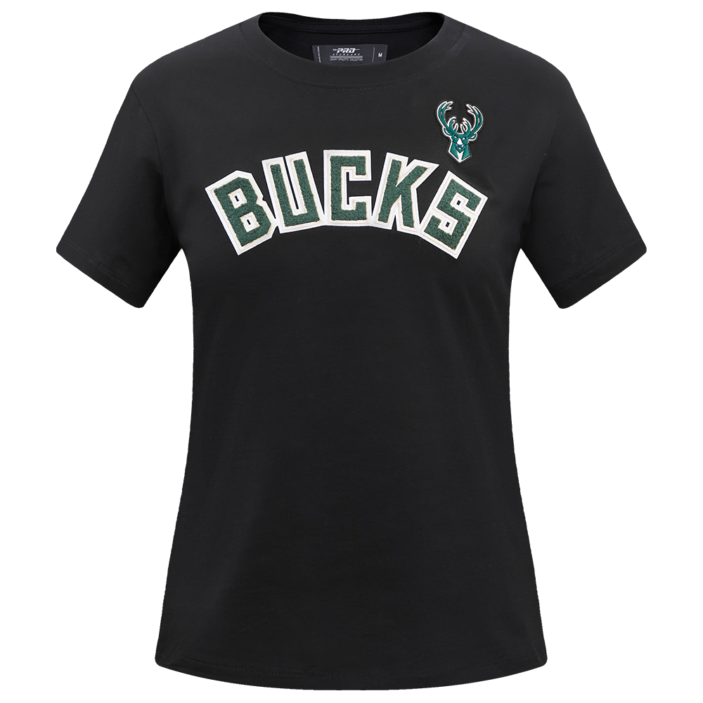 NBA MILWAUKEE BUCKS CLASSIC T-SHIRT AJUSTÉ À MANCHES COURTES POUR FEMME (NOIR)