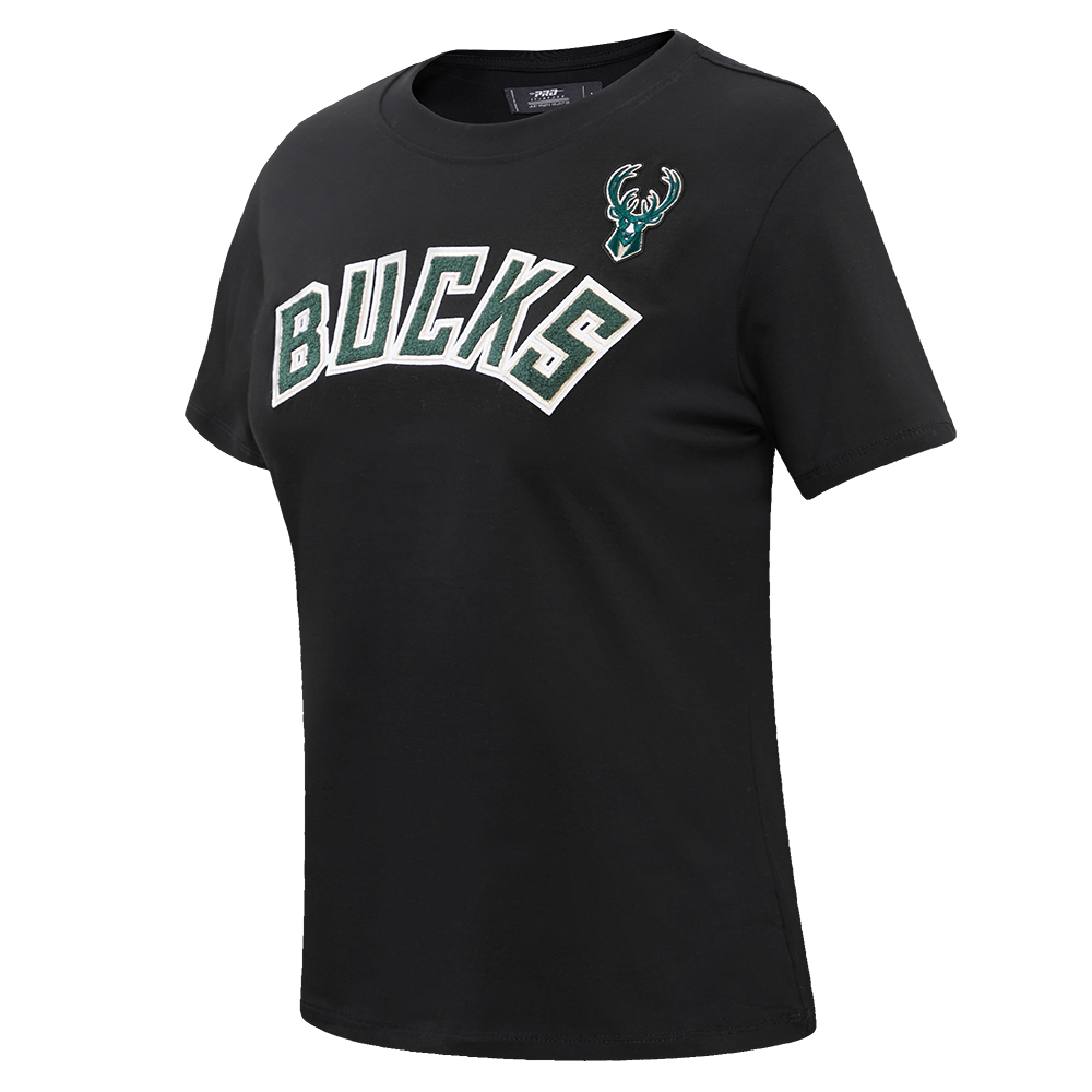 NBA MILWAUKEE BUCKS CLASSIC T-SHIRT AJUSTÉ À MANCHES COURTES POUR FEMME (NOIR)