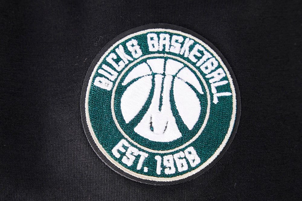 NBA MILWAUKEE BUCKS CLASSIC T-SHIRT AJUSTÉ À MANCHES COURTES POUR FEMME (NOIR)