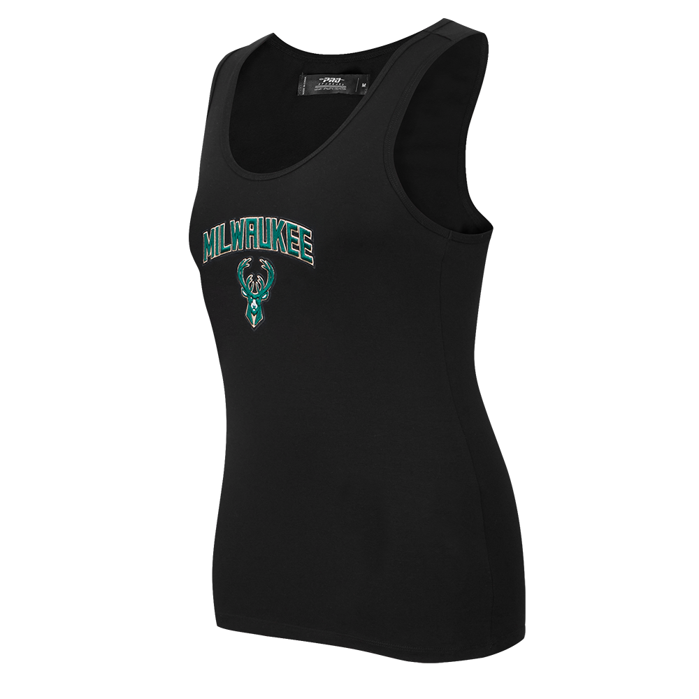 NBA MILWAUKEE BUCKS CLASSIC WOMEN'S RACERBACK (BLACK)