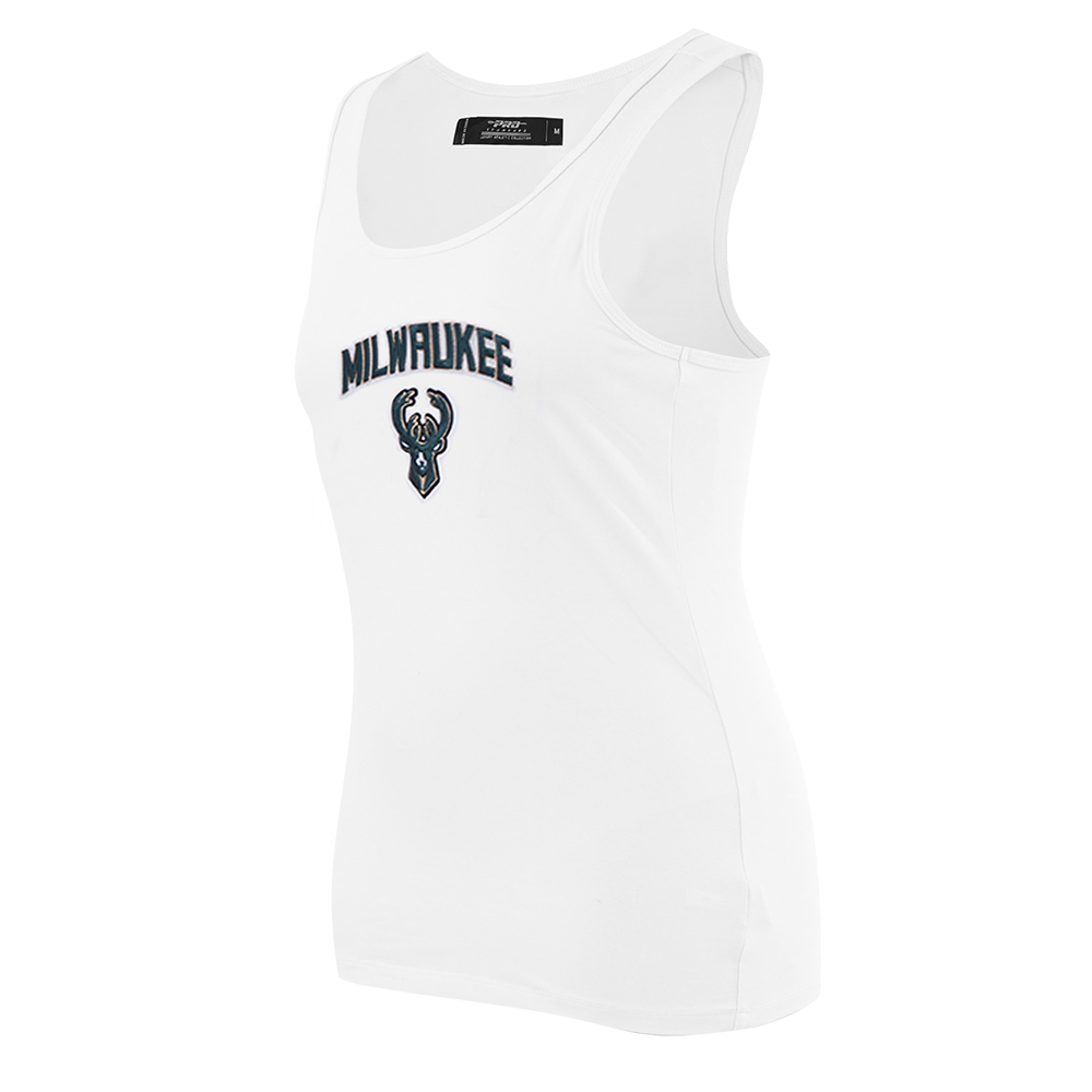 NBA MILWAUKEE BUCKS CLASSIC WOMEN'S RACERBACK (WHITE)