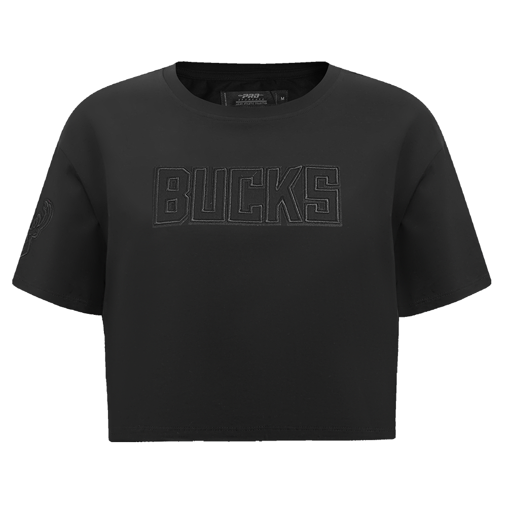 NBA MILWAUKEE BUCKS NEUTRAL T-SHIRT À COUPE CARRÉE POUR FEMME (NOIR)