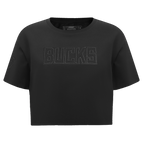 NBA MILWAUKEE BUCKS NEUTRAL T-SHIRT À COUPE CARRÉE POUR FEMME (NOIR)