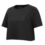 NBA MILWAUKEE BUCKS NEUTRAL T-SHIRT À COUPE CARRÉE POUR FEMME (NOIR)