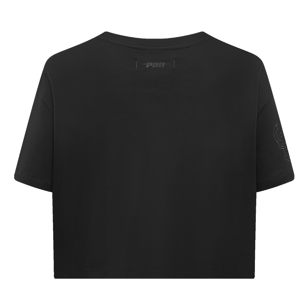 NBA MILWAUKEE BUCKS NEUTRAL T-SHIRT À COUPE CARRÉE POUR FEMME (NOIR)