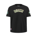 NBA MILWAUKEE BUCKS CLASSIC T-SHIRT EN JERSEY SIMPLE POUR GARÇON JUNIOR (NOIR)