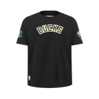 NBA MILWAUKEE BUCKS CLASSIC T-SHIRT EN JERSEY SIMPLE POUR GARÇON JUNIOR (NOIR)