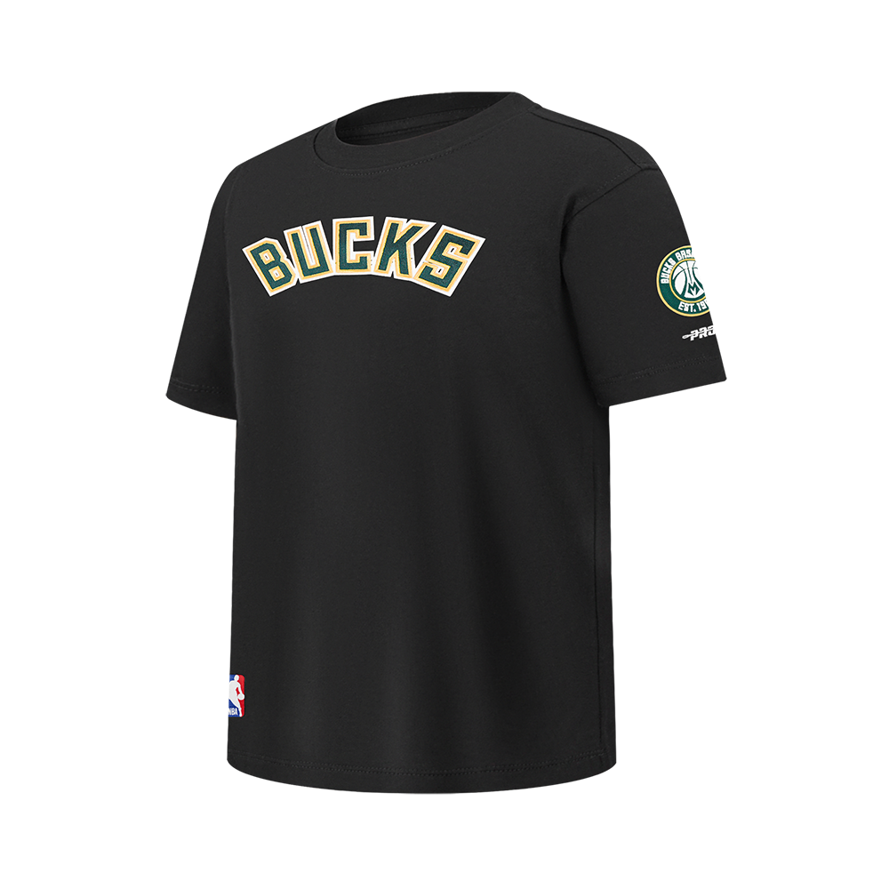NBA MILWAUKEE BUCKS CLASSIC T-SHIRT EN JERSEY SIMPLE POUR GARÇON JUNIOR (NOIR)