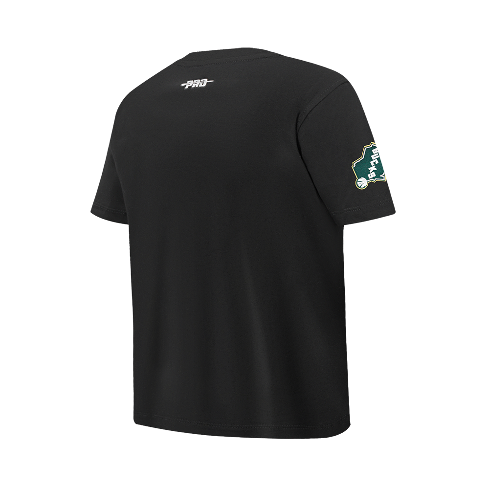 NBA MILWAUKEE BUCKS CLASSIC T-SHIRT EN JERSEY SIMPLE POUR GARÇON JUNIOR (NOIR)